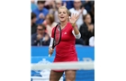 EASTBOURNE, ENGLAND - JUNE 16: Anastasia Pavlyuchenkova of Russia celebrates her victory over Agnieszka Radwanska of Poland during their Women's Singles first round match on day three of the Aegon International at Devonshire Park on June 16, 2014 in Eastbourne, England.  (Photo by Steve Bardens/Getty Images)